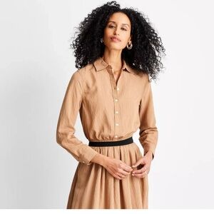 Women's Long Sleeve Collared Button-Down Shirt - Future Collective Sz XL